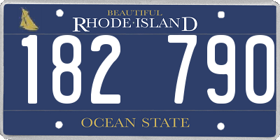 RI license plate 182790