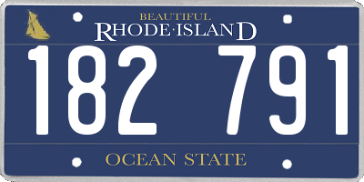 RI license plate 182791