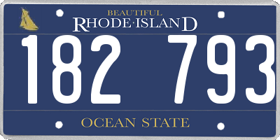 RI license plate 182793