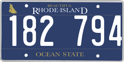 RI license plate 182794