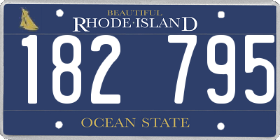 RI license plate 182795