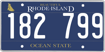 RI license plate 182799