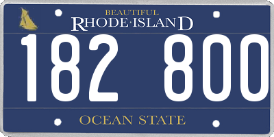 RI license plate 182800