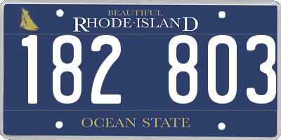 RI license plate 182803