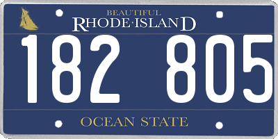 RI license plate 182805