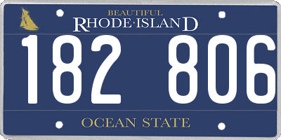 RI license plate 182806