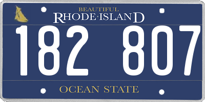 RI license plate 182807