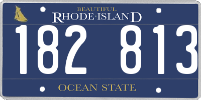 RI license plate 182813