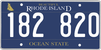 RI license plate 182820