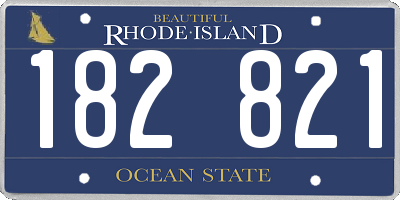 RI license plate 182821