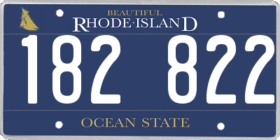 RI license plate 182822