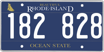 RI license plate 182828