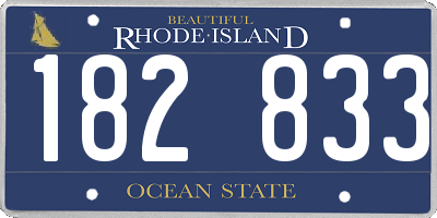 RI license plate 182833