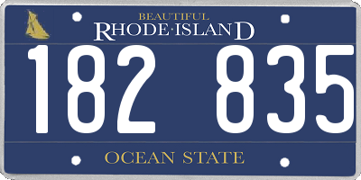 RI license plate 182835