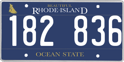 RI license plate 182836