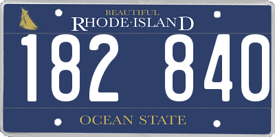 RI license plate 182840