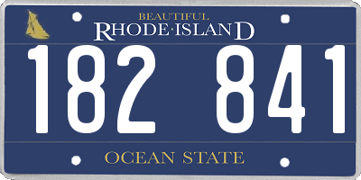 RI license plate 182841