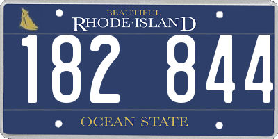 RI license plate 182844