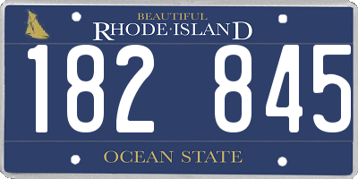 RI license plate 182845