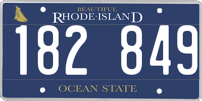 RI license plate 182849