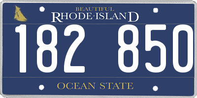 RI license plate 182850