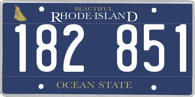 RI license plate 182851
