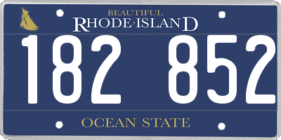 RI license plate 182852