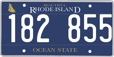 RI license plate 182855