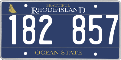 RI license plate 182857
