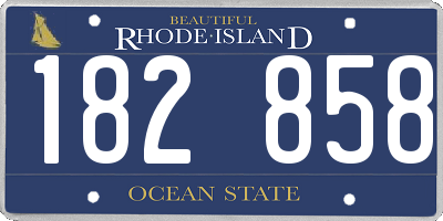 RI license plate 182858
