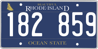 RI license plate 182859