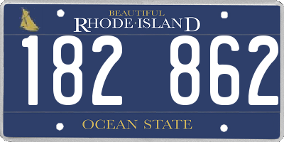 RI license plate 182862