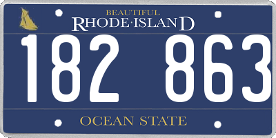 RI license plate 182863