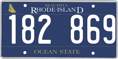 RI license plate 182869