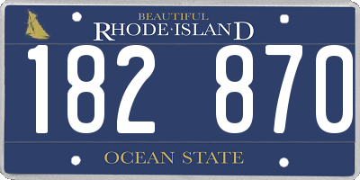 RI license plate 182870