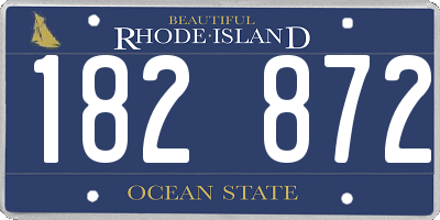 RI license plate 182872