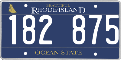 RI license plate 182875