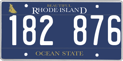 RI license plate 182876