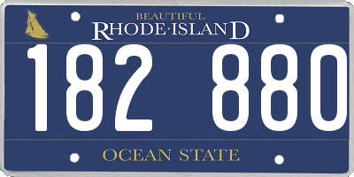 RI license plate 182880