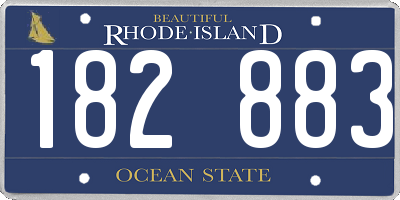 RI license plate 182883