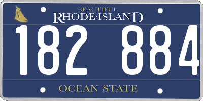 RI license plate 182884