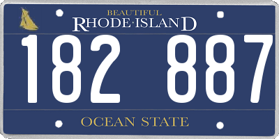 RI license plate 182887