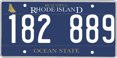 RI license plate 182889