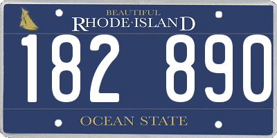 RI license plate 182890