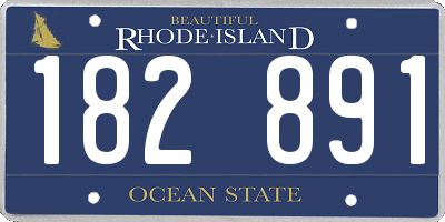 RI license plate 182891