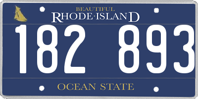 RI license plate 182893