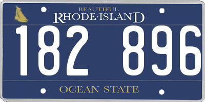 RI license plate 182896