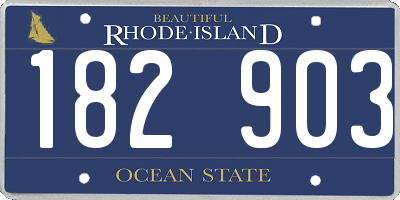 RI license plate 182903