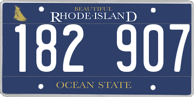 RI license plate 182907