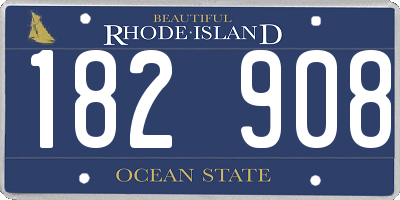 RI license plate 182908